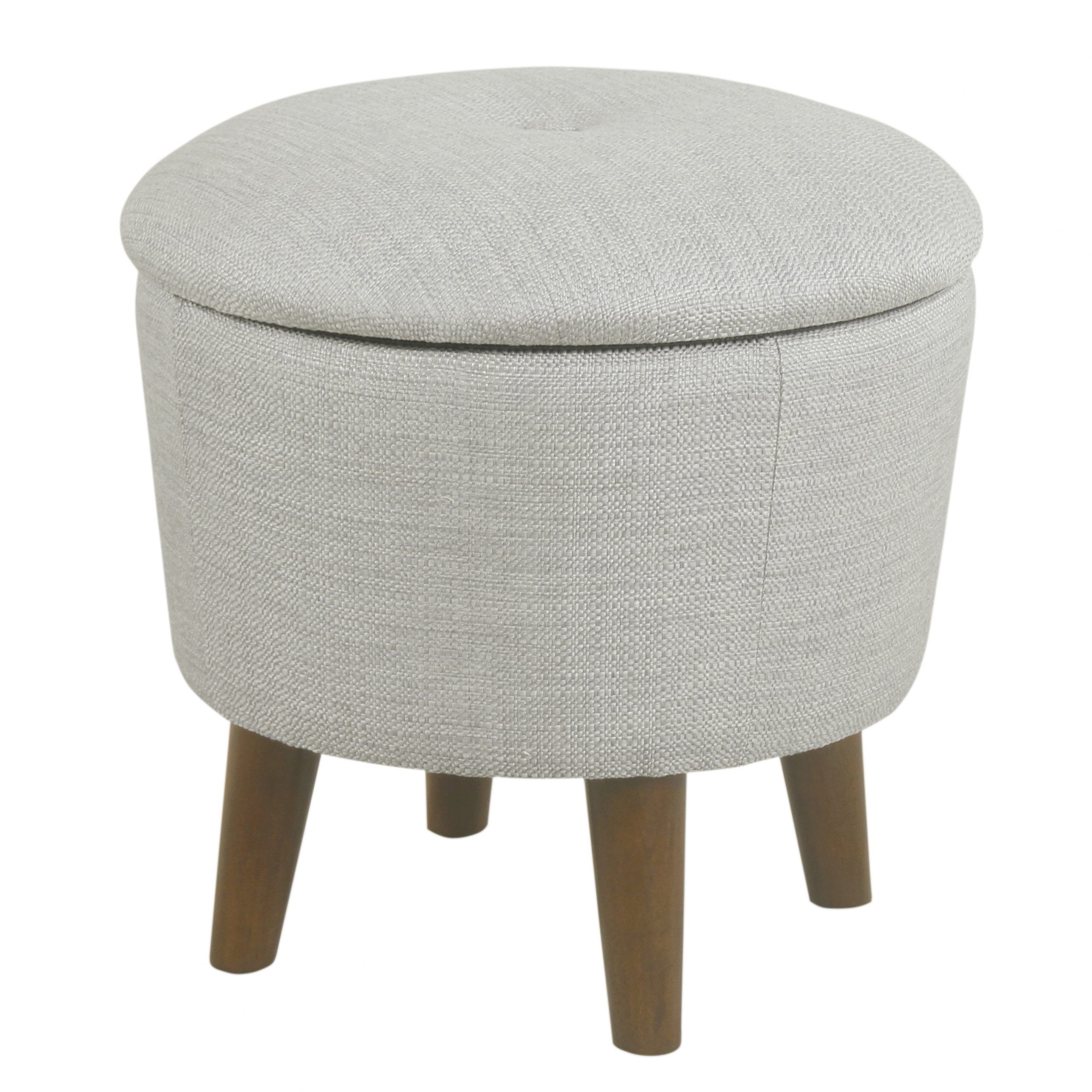 Most Recently Released Homepop Modern Round Velvet Tufted Storage Ottoman, Multiple Colors With Regard To Wool Round Pouf Ottomans (View 5 of 10)