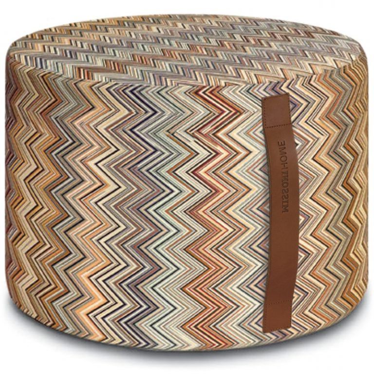 Most Recently Released Missoni Home Cylinder Pouf Jarris 148 – Special Edition Within Beige Ombre Cylinder Pouf Ottomans (View 6 of 10)