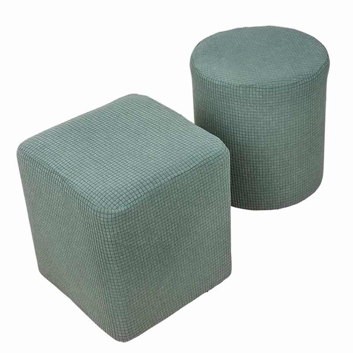 Most Recently Released Scandinavia Knit Tan Wool Cube Pouf Ottomans Pertaining To Square Ottoman Slipcover Stretch Footstool Cube Pouf Floor (Photo 5 of 10)