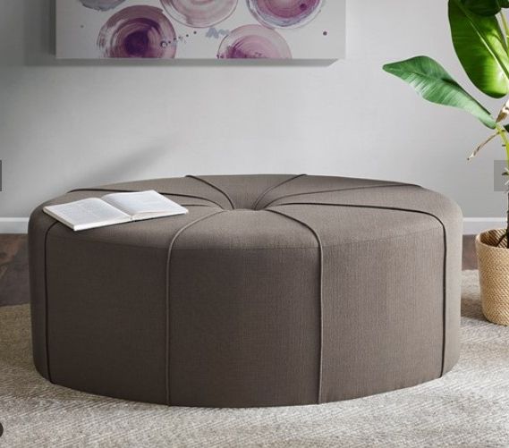 Most Recently Released Textured Gray Cuboid Pouf Ottomans Pertaining To Textured Grey Velvet Oval Coffee Table Ottoman (View 6 of 10)