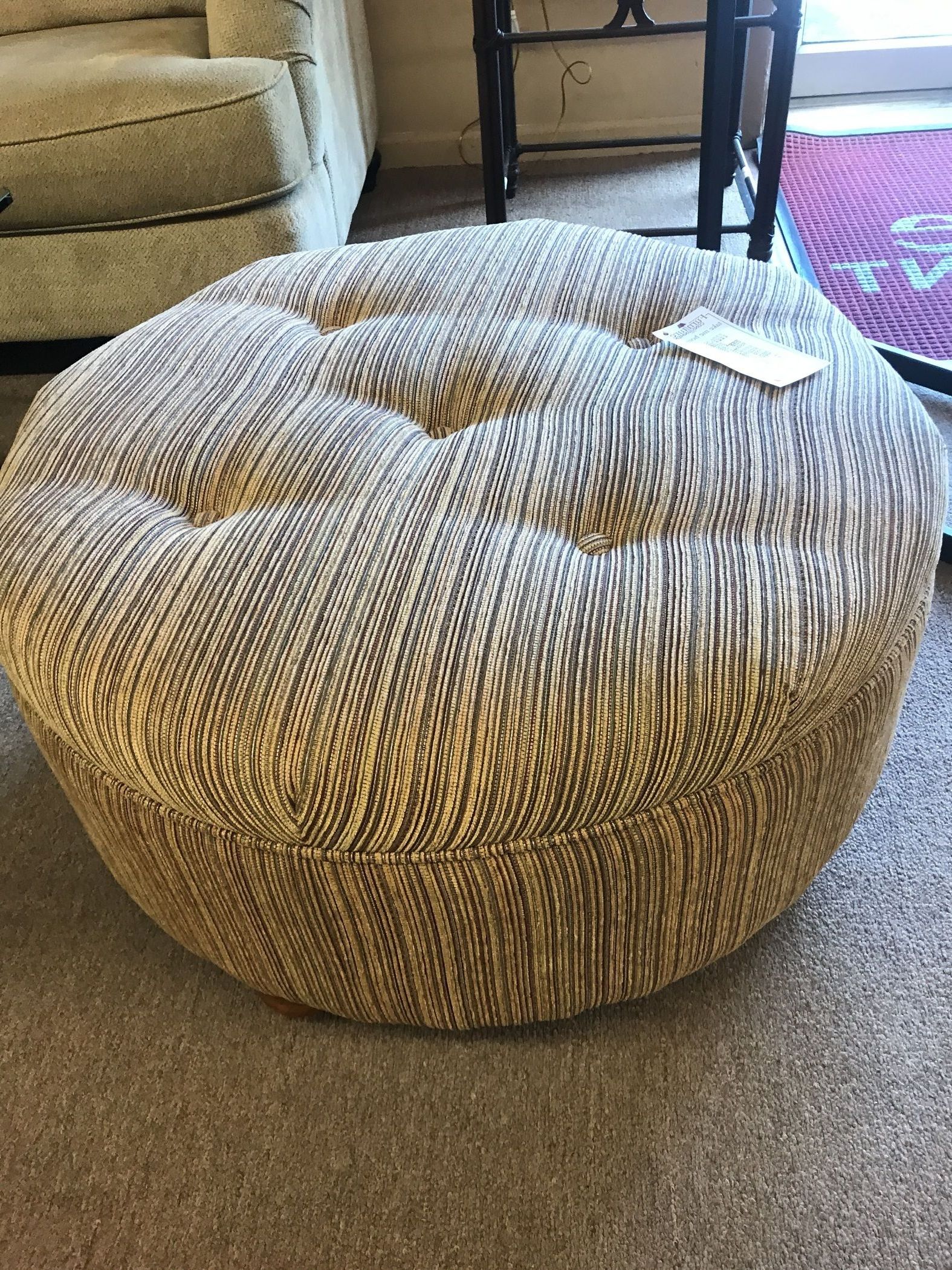 Most Recently Released Tufted Round Fabric Ottoman (View 2 of 10)
