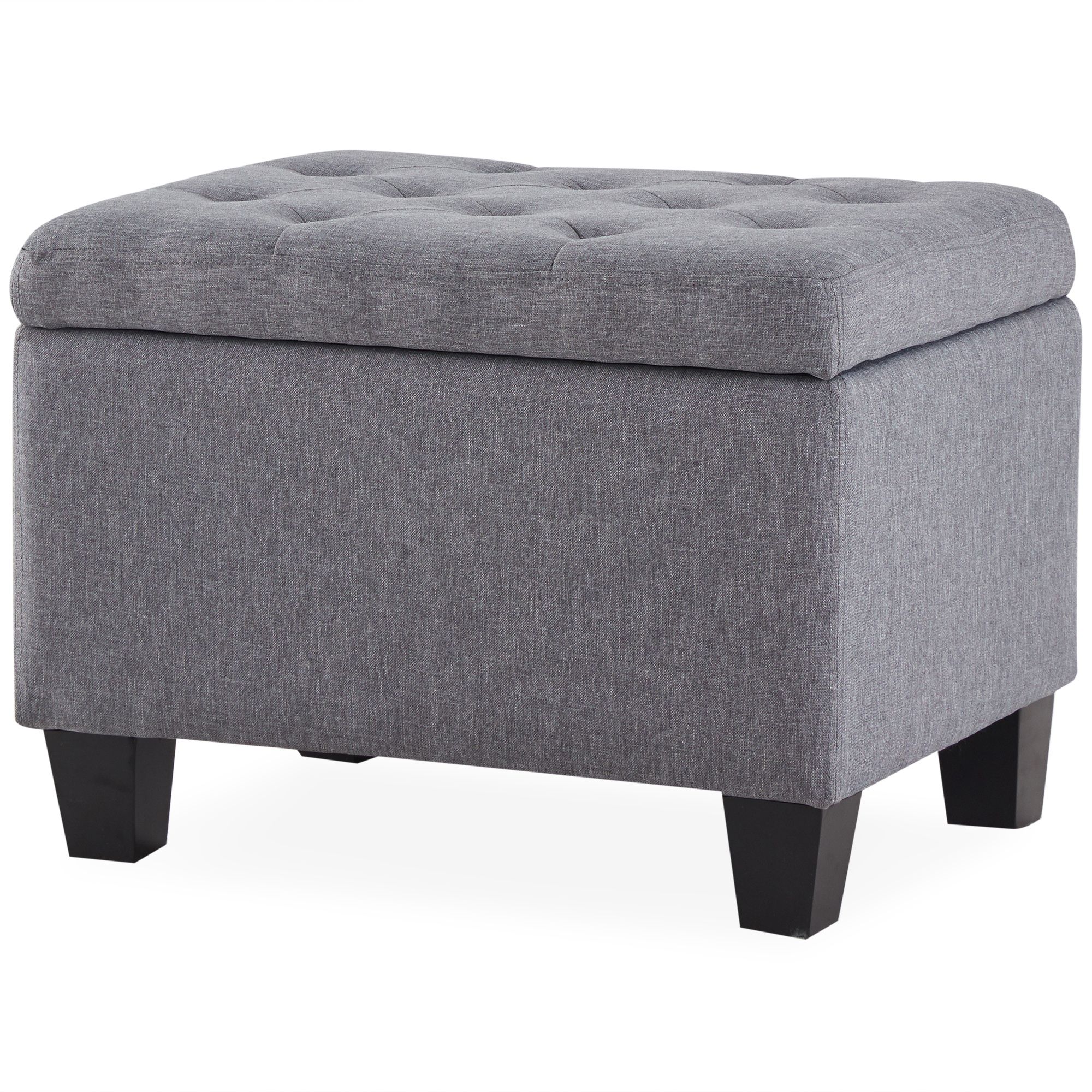 Most Up To Date Belleze Modern Tufted Storage Ottoman Lift Top Rectangle Footstool For Linen Tufted Lift Top Storage Trunk (View 10 of 10)