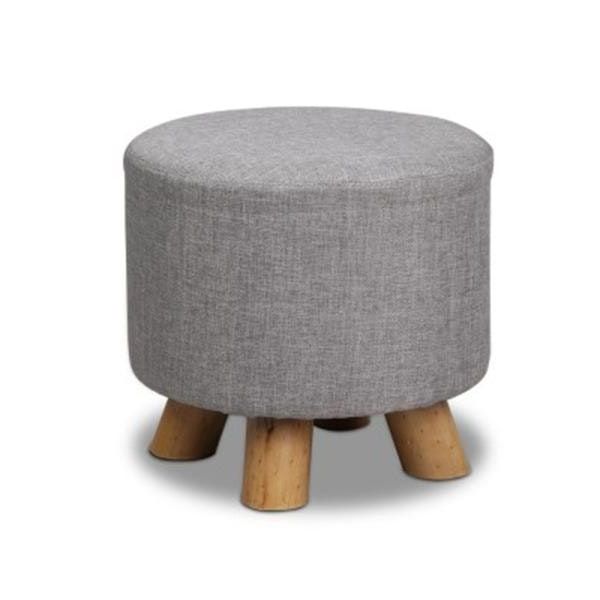 Most Up To Date Cream Linen And Fir Wood Round Ottomans For Linen Round Ottoman Use It As An Extra Seat, A Handy Footstool Or A (View 7 of 10)