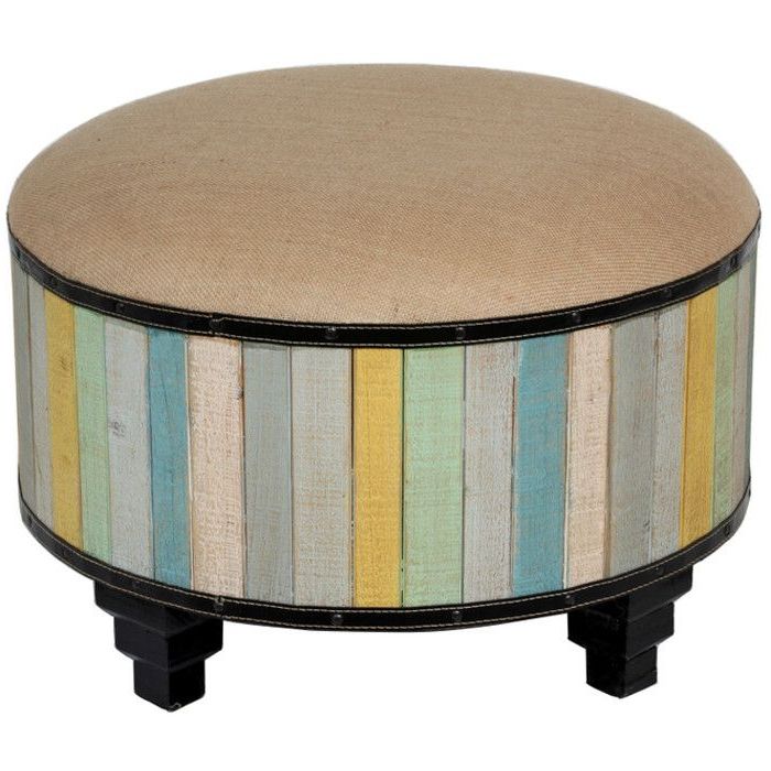 Multi Color Botanical Fabric Cocktail Square Ottomans Pertaining To Preferred Cirque Ottoman (View 10 of 10)