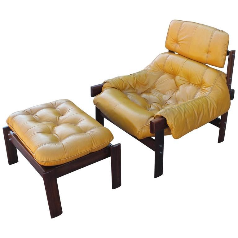 Mustard Yellow Modern Ottomans With Regard To 2018 Percival Lafer Brazilian Mustard Yellow Lounge Chair With Ottoman At (View 8 of 10)