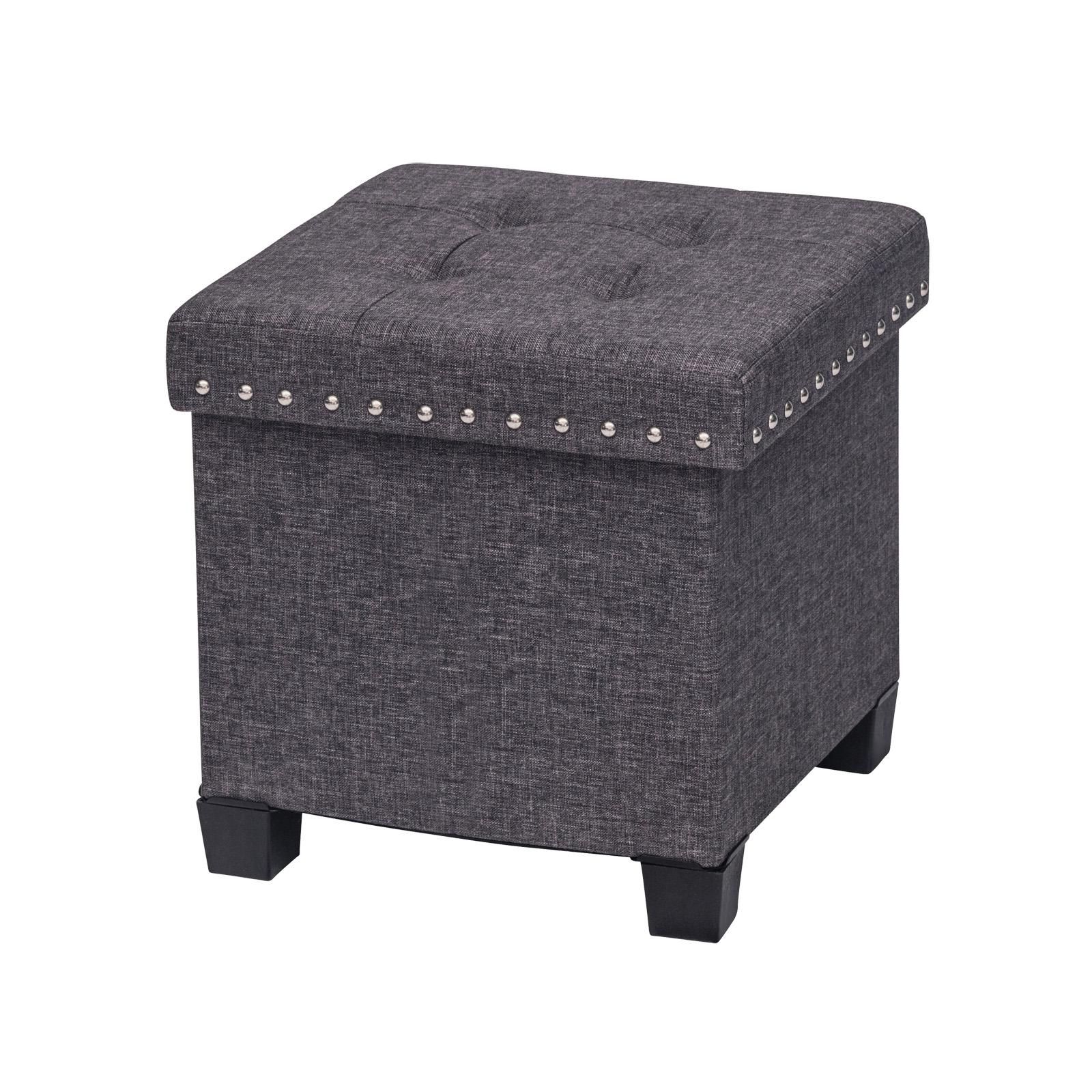 Nathan James Payton Foldable Cube Storage Ottoman Footrest And Seat With Well Known Solid Cuboid Pouf Ottomans (View 9 of 10)