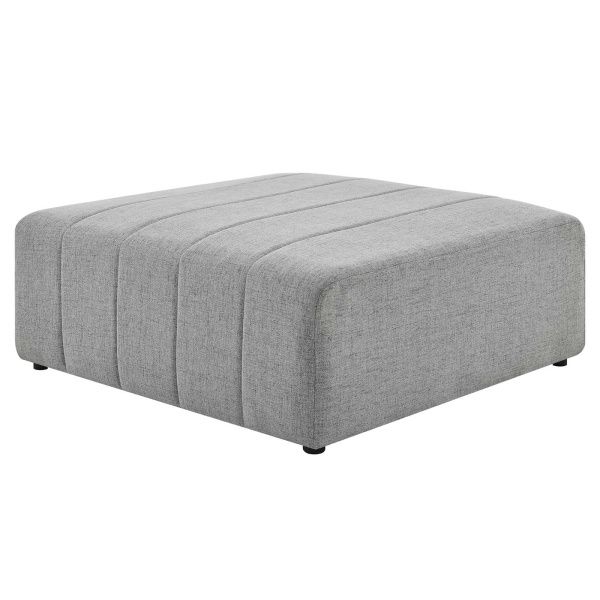 Navy And Light Gray Woven Pouf Ottomans For Well Known Bartlett Upholstered Fabric Ottoman Light Gray (View 7 of 10)