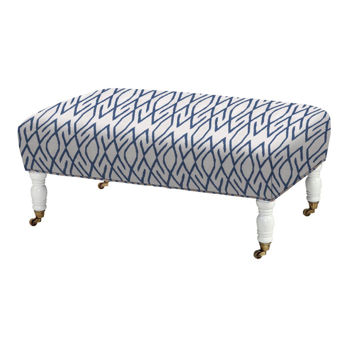 Navy Cotton Woven Pouf Ottomans In Popular Oliver Cocktail Ottoman, Zoe Navy Cotton Blend – Imagine Home (View 3 of 10)