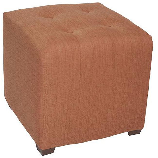 Newest Salmon Colored Tufted Cube Ottoman – Free Shipping On Orders Over $45 Throughout Gray And Cream Geometric Cuboid Pouf Ottomans (View 1 of 10)