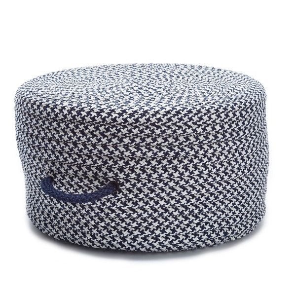 Newest Shop 20" Blue Handmade Round Pouf Ottoman – Overstock – 31715763 For Blue Woven Viscose Square Pouf Ottomans (View 6 of 10)