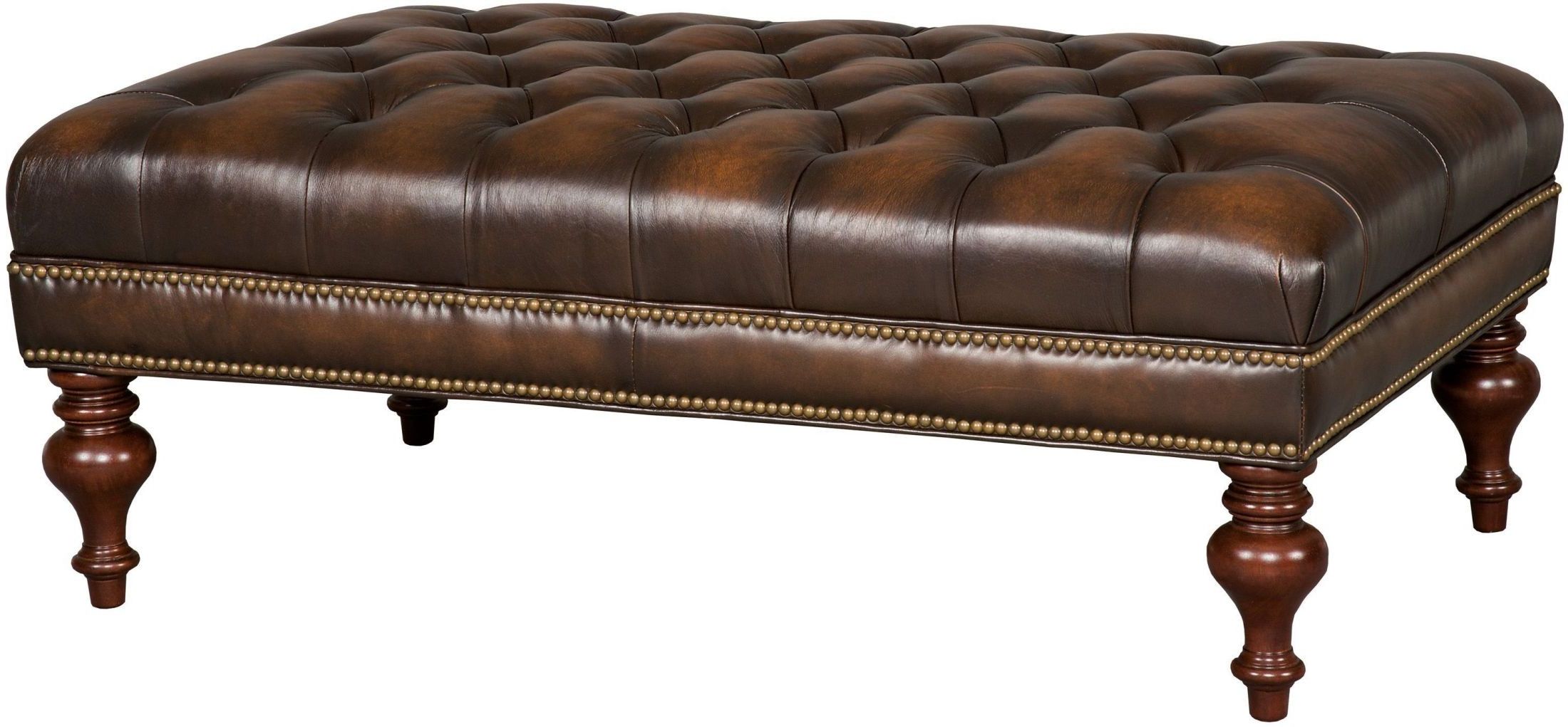 Newest Tufted Ottomans With Regard To Kingley Brown Tufted Cocktail Leather Ottoman From Hooker (View 10 of 10)