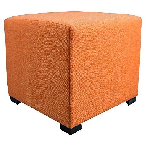 Orange Fabric Modern Cube Ottomans Pertaining To Best And Newest Mjl Furniture Designs Merton Collection Fabric Upholstered Modern Cube (View 9 of 10)