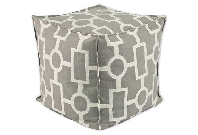 Ottoman, Pouf Ottoman, Furniture For Fashionable White And Light Gray Cylinder Pouf Ottomans (View 6 of 10)
