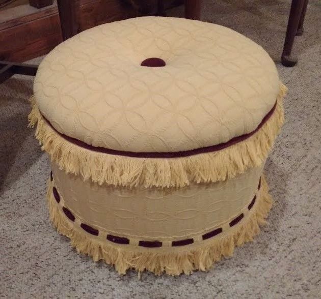 Ottoman With Textured Yellow Round Pouf Ottomans (View 8 of 10)