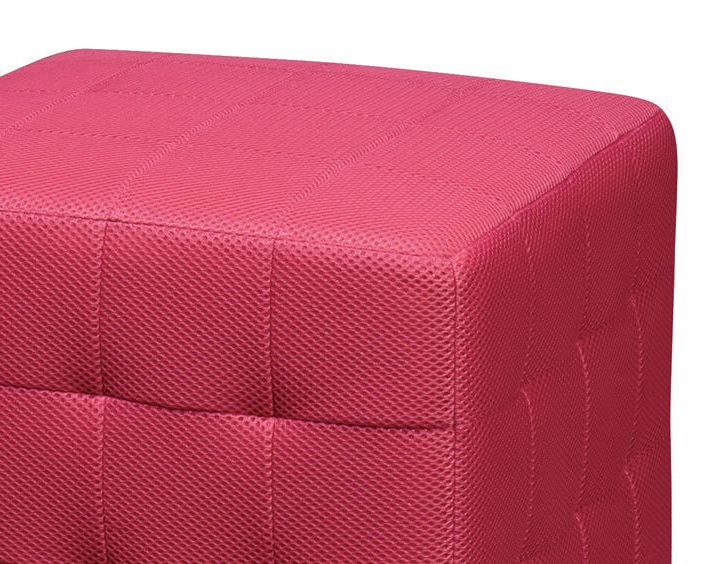 Pink Square Mesh Fabric Cube Ottoman Footstool – Side Accent Table Inside Current Pink Fabric Banded Ottomans (View 5 of 10)