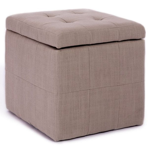 Popular Lavender Fabric Storage Ottomans Throughout Tufted Beige Fabric Storage Cube Ottoman – Free Shipping On Orders Over (View 1 of 10)
