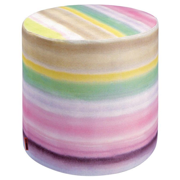 Pouf, Missoni Regarding Famous Beige And Dark Gray Ombre Cylinder Pouf Ottomans (View 7 of 10)