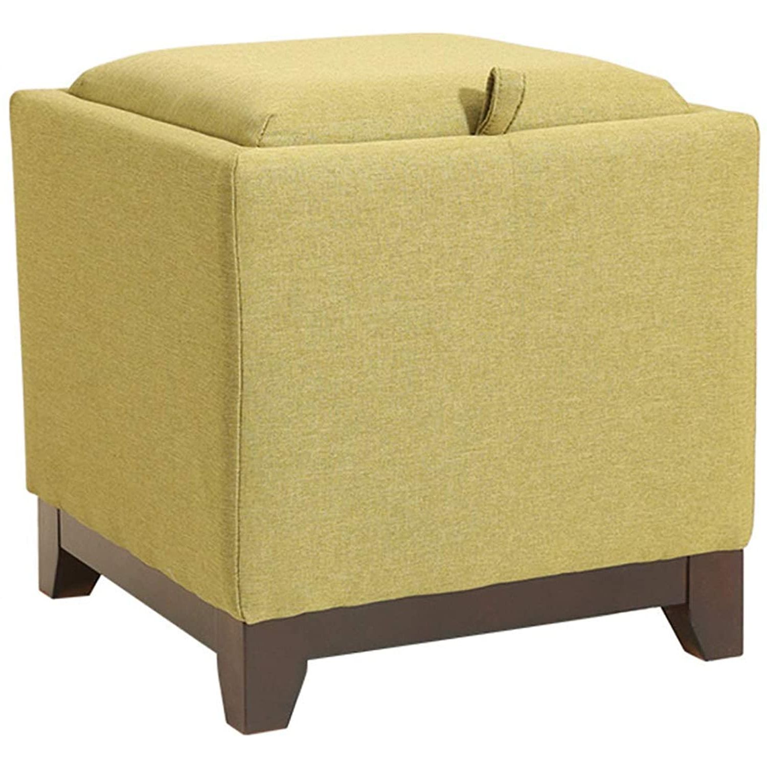 Preferred Green Fabric Square Storage Ottomans With Pillows Within Xbcdx Fabric Storage Tray Top Ottoman,square Cube Pouf Footrest Stool (View 7 of 10)