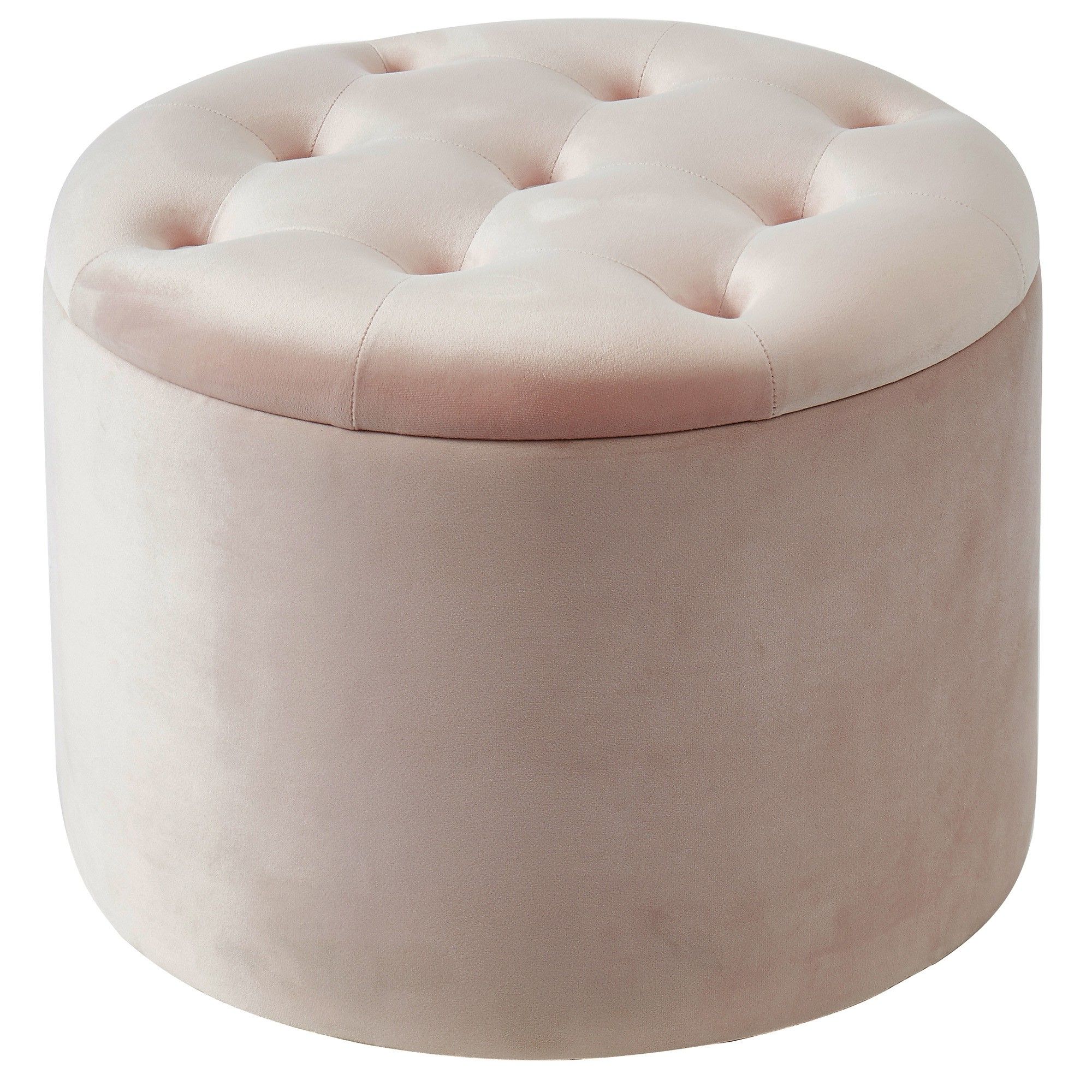 Round Pouf Ottomans With Trendy Worldwide Talia Round Storage Ottoman In Blush Pink – Furniture Trends (View 6 of 10)
