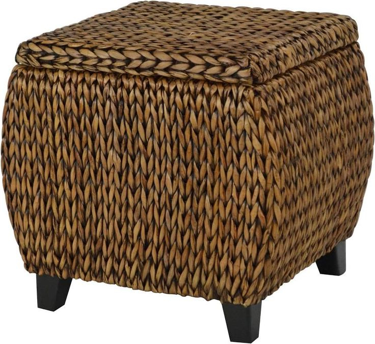 Round Storage Ottoman, Storage Ottoman, Ottoman Within Woven Pouf Ottomans (Photo 4 of 10)