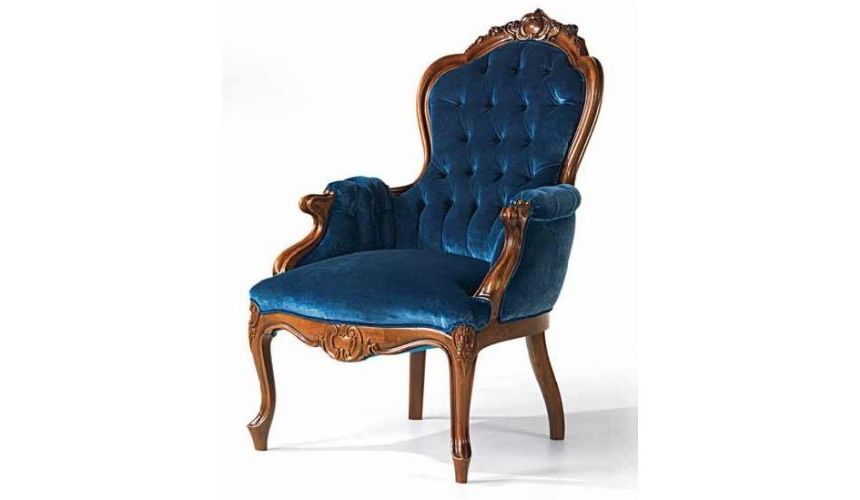 Royal Blue Of The Sea Armchair Regarding Popular Royal Blue Round Accent Stools With Fringe Trim (View 9 of 10)