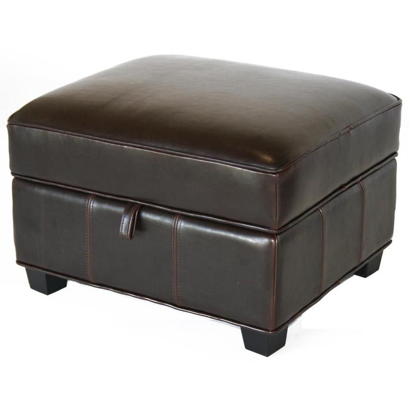Small White Hide Leather Ottomans Pertaining To Favorite Wholesale Interiors Bicast Leather Storage Ottoman Black A 136 Black (View 6 of 10)