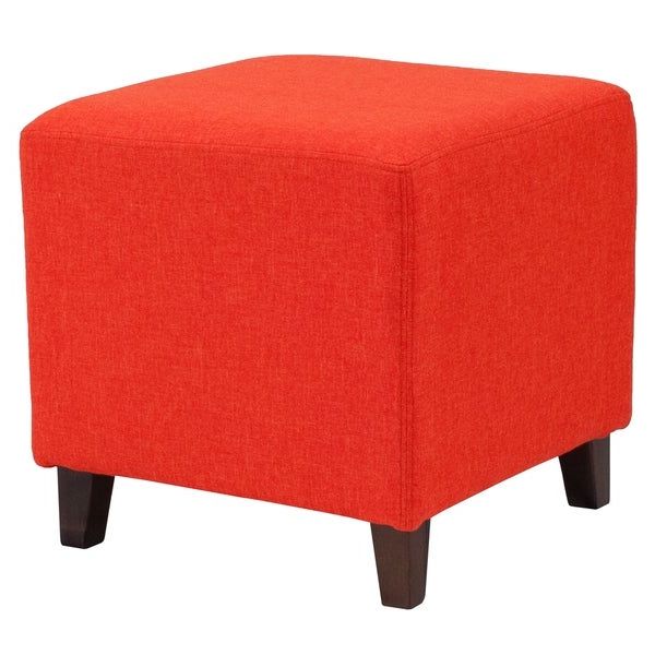 Solid Cuboid Pouf Ottomans Inside Famous Shop Salem Orange Fabric Upholstered Cube Ottoman – Free Shipping Today (View 7 of 10)