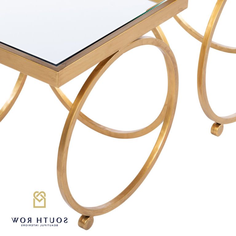 South Row Winston Nesting Table Set Gold – Lawlors Furniture & Flooring For Well Known Round Gold Metal Cage Nesting Ottomans Set Of  (View 10 of 10)