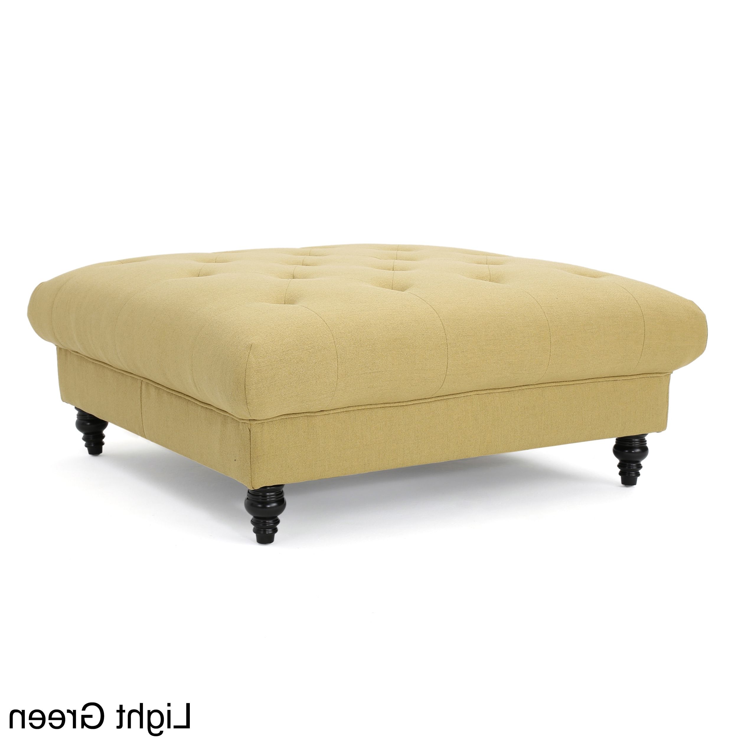 Square Ottoman In Light Green – Walmart Pertaining To Trendy Green Pouf Ottomans (View 8 of 10)