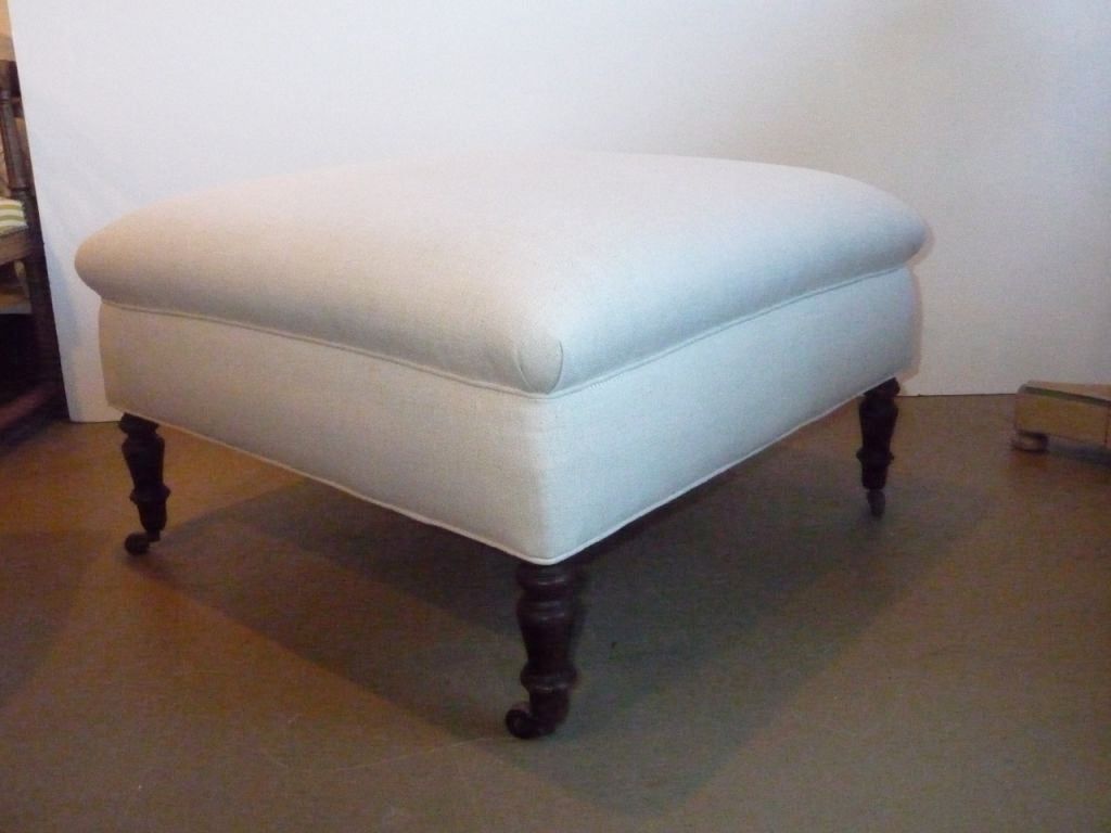 Square Ottoman On Casters At 1stdibs With Regard To Trendy Charcoal Brown Faux Fur Square Ottomans (View 2 of 10)