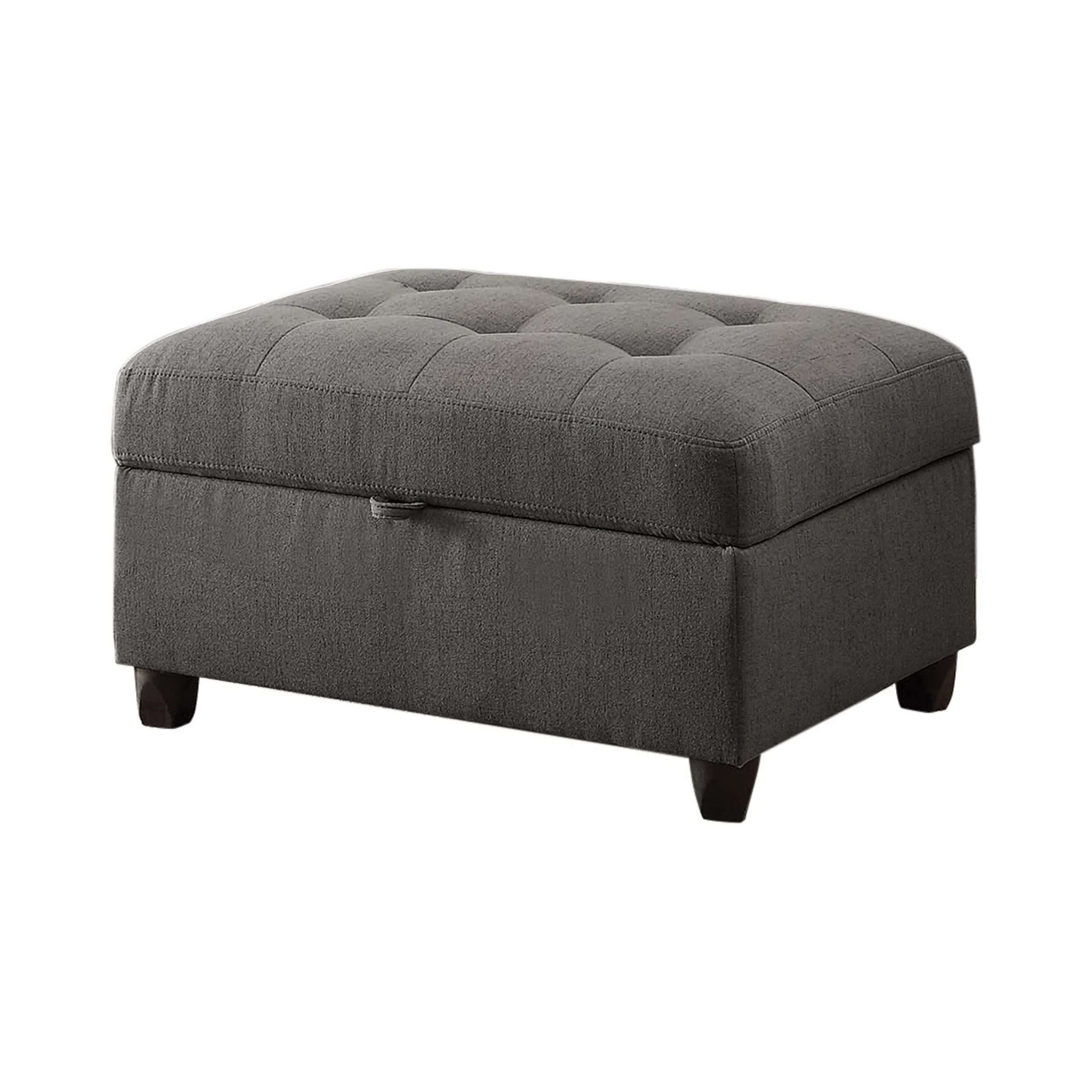 Stonenesse Tufted Storage Ottoman Grey – Walmart – Walmart Pertaining To Famous Brown And Gray Button Tufted Ottomans (Photo 6 of 10)