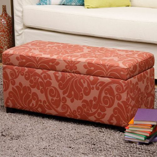 Storage Ottoman With Green Fabric Square Storage Ottomans With Pillows (View 2 of 10)