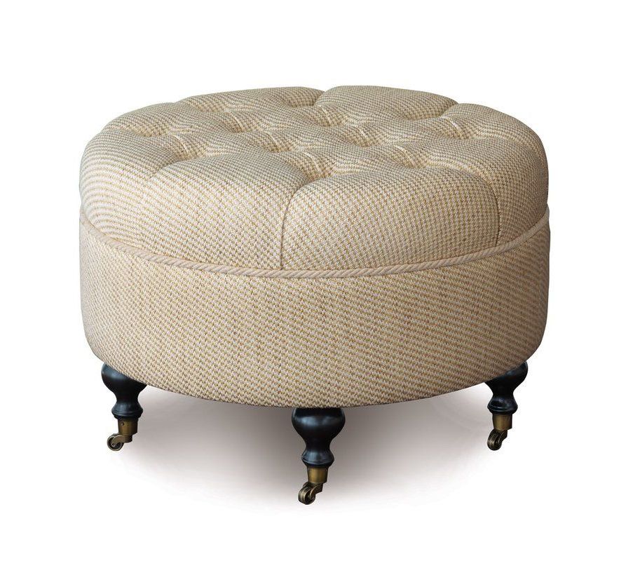 Sumba 31'' Wide Tufted Round Cocktail Ottoman In  (View 6 of 10)