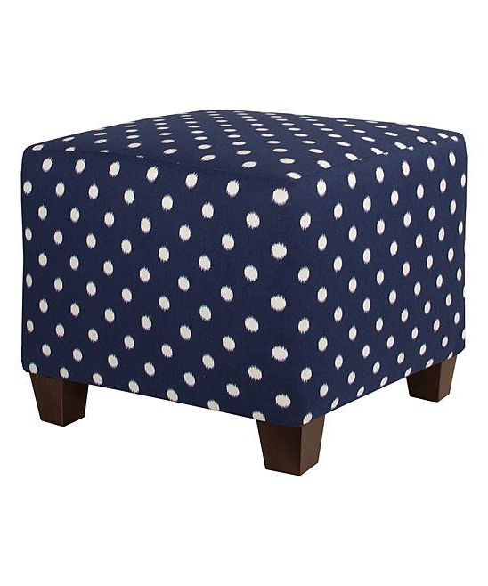 Take A Look At This Square Ottoman In Ikat Dot Sunshine Blue Today Pertaining To Newest Multi Color Fabric Square Ottomans (View 1 of 10)