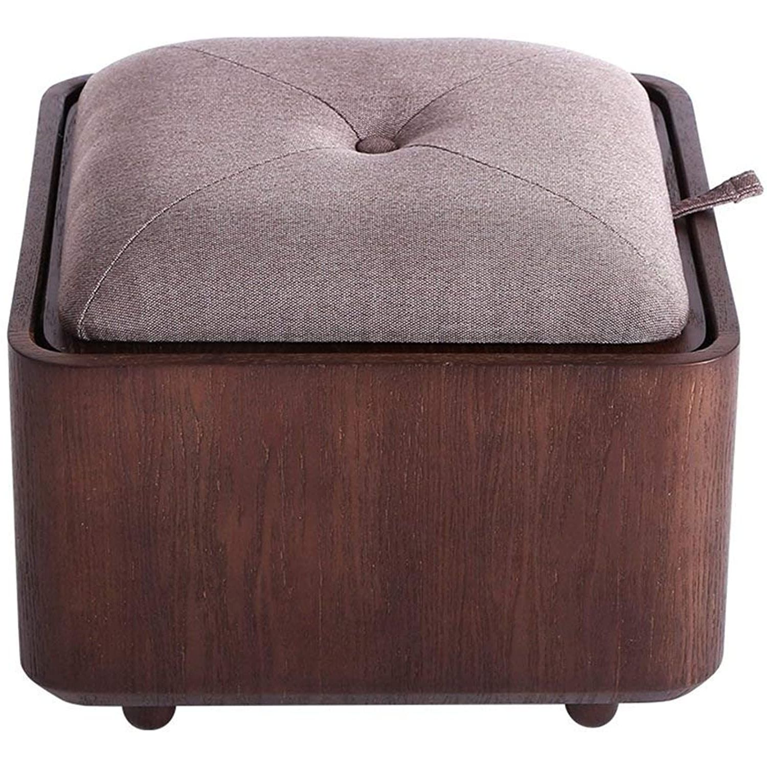 Trendy Black And Ivory Solid Cube Pouf Ottomans Intended For Amazon: Thbeibei Ottomans Small Table Storage Ottoman Box Footrest (View 1 of 10)