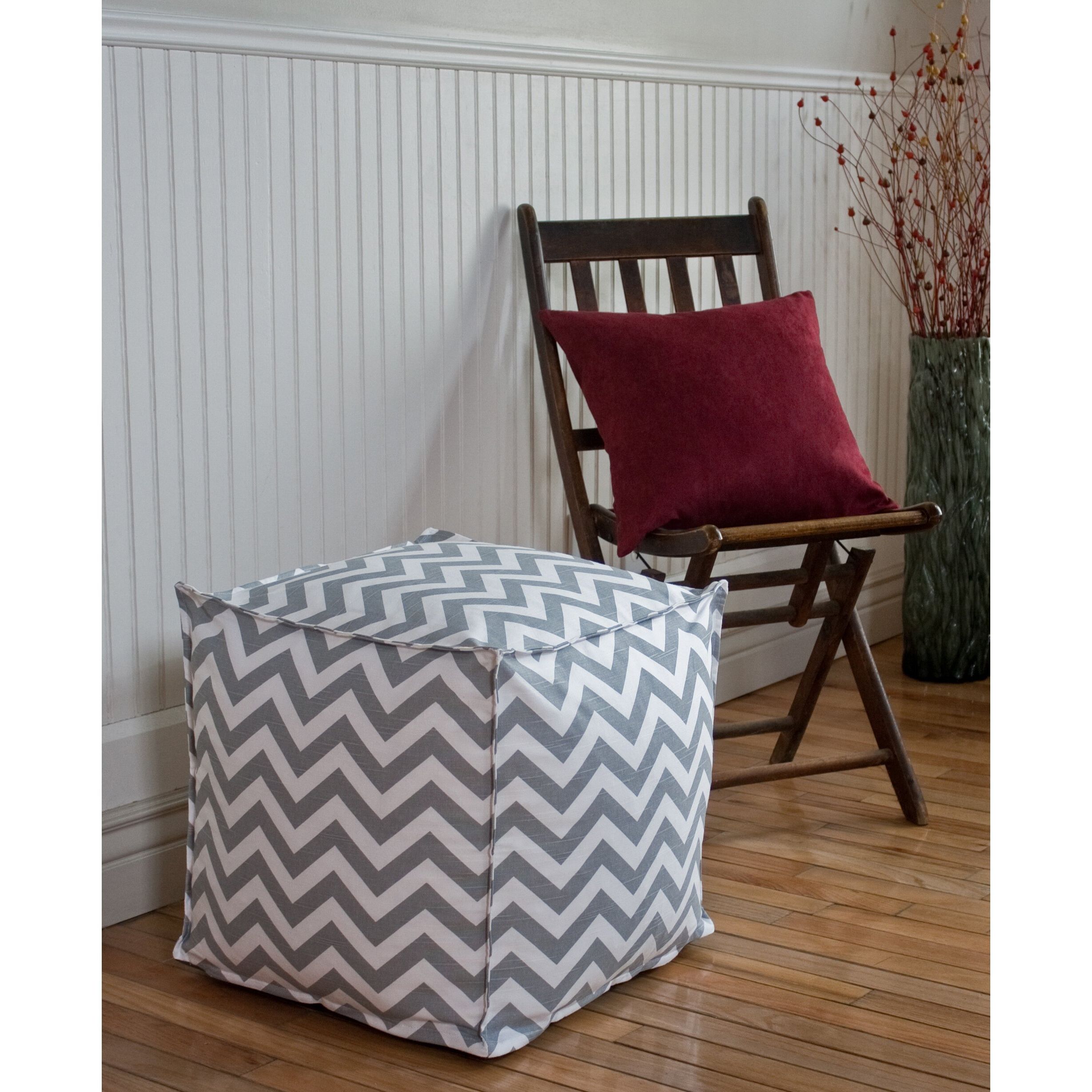 Trendy Black And White Zigzag Pouf Ottomans With Regard To Zig Zag Cube Pouf Ottoman (View 3 of 10)