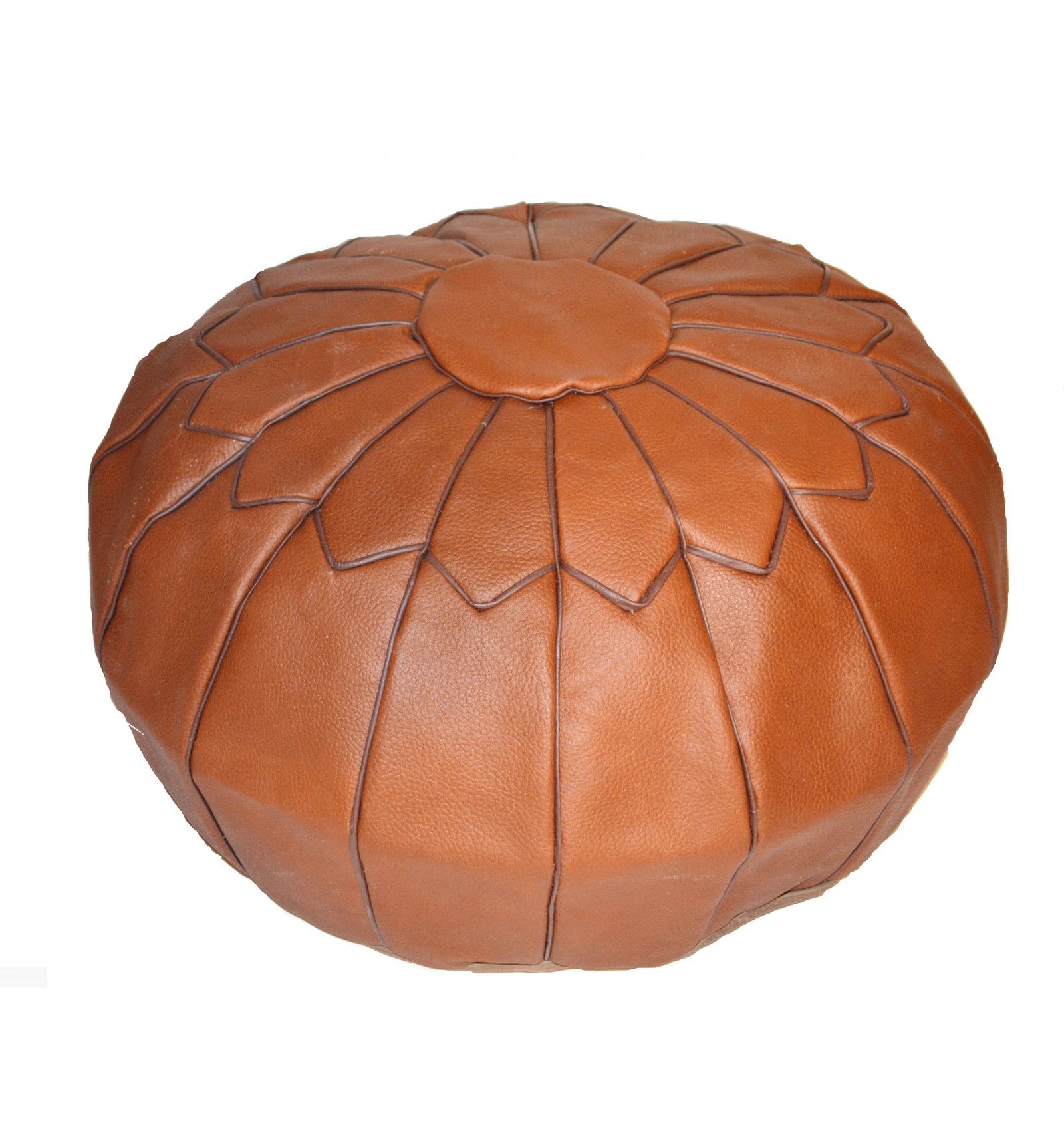 Trendy Brown Moroccan Inspired Pouf Ottomans With Leather Pouf – Round Leather Ottoman Brown (View 1 of 10)