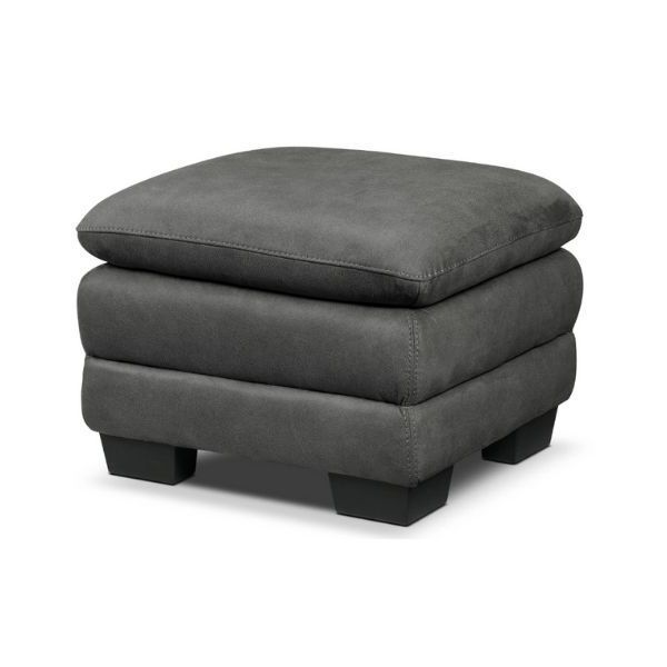 Trendy Charcoal And Light Gray Cotton Pouf Ottomans Inside Kelleher Ottoman – Charcoal In  (View 3 of 10)