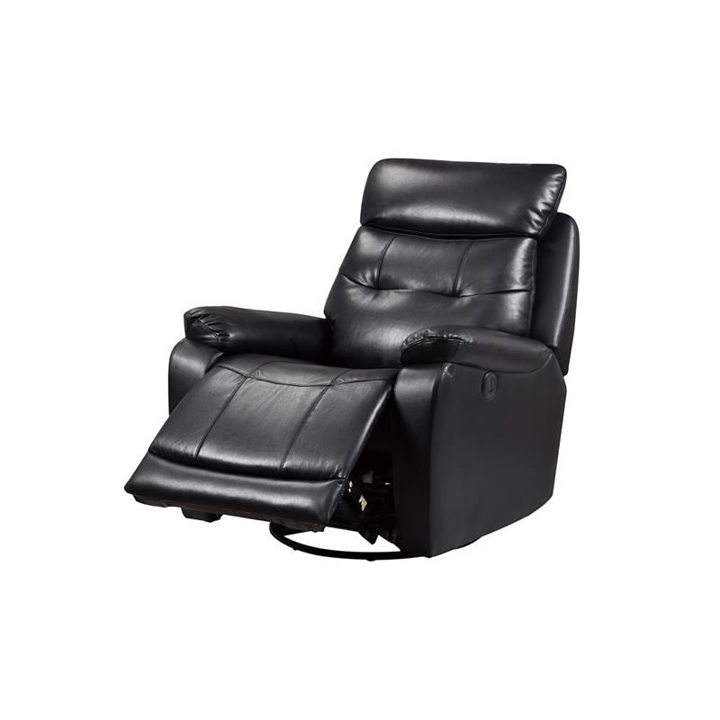 Trendy Metro Furniture Leather Glider And Swivel Power Recliner With Usb Port Within Espresso Faux Leather Ac And Usb Ottomans (View 6 of 10)