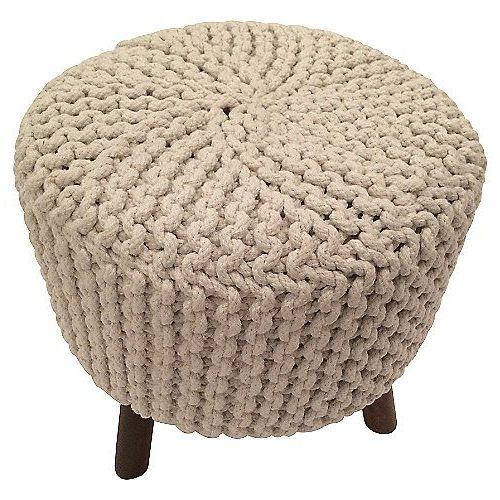 Trendy The Chandra Ida Stool Has A Compelling And Cozy Presence With A Thick Intended For Stone Wool With Wooden Legs Ottomans (View 3 of 10)