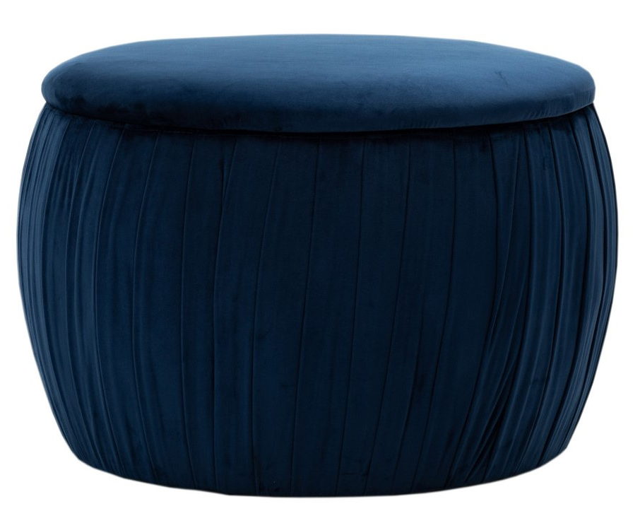 Trendy Velvet Pleated Square Ottomans Throughout Fleur Navy Pleated Velvet Round Ottoman With Storagetov Furniture (Photo 9 of 10)