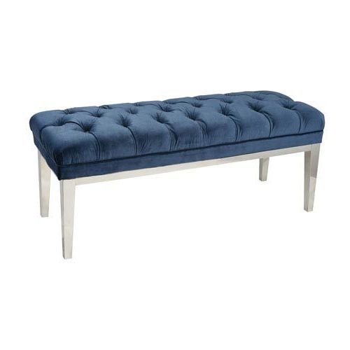 Tufted Storage Bench, Blue Bench (View 6 of 10)