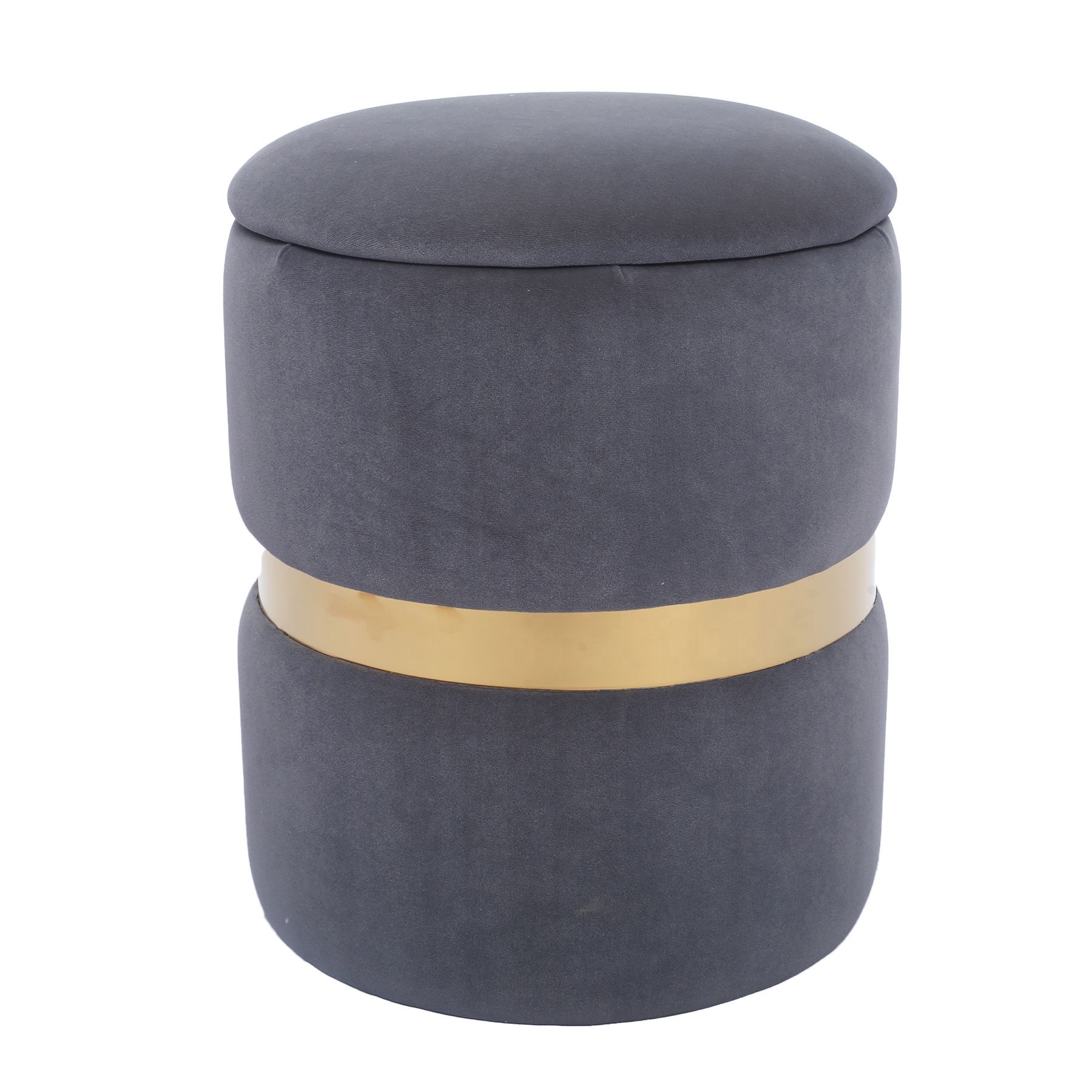 Velvet Fabric Round Storage Ottoman Gray – Buy Storage Ottoman,ottoman Pertaining To Most Recent Gray Velvet Ribbed Fabric Round Storage Ottomans (View 7 of 10)