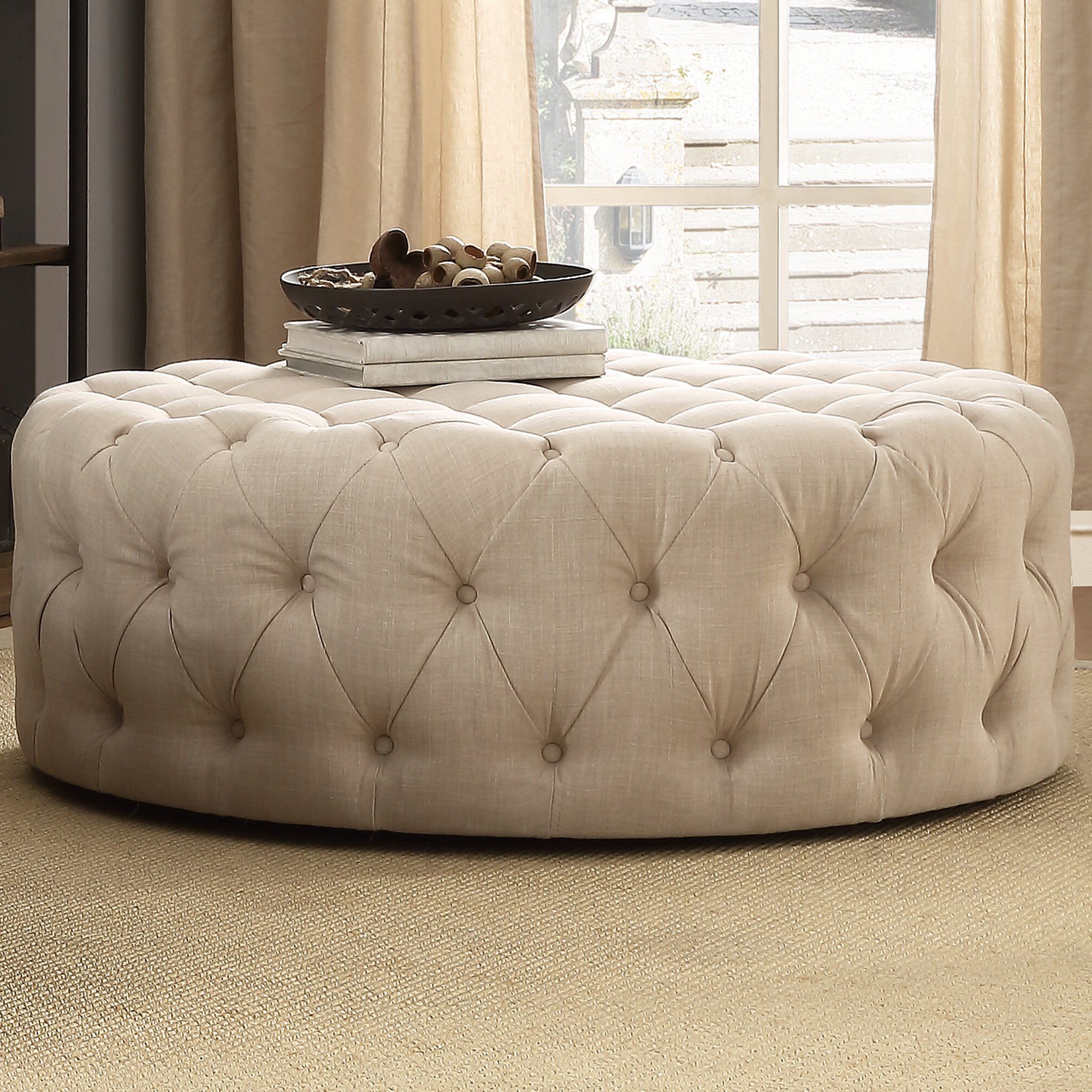 Wayfair With White Large Round Ottomans (View 8 of 10)