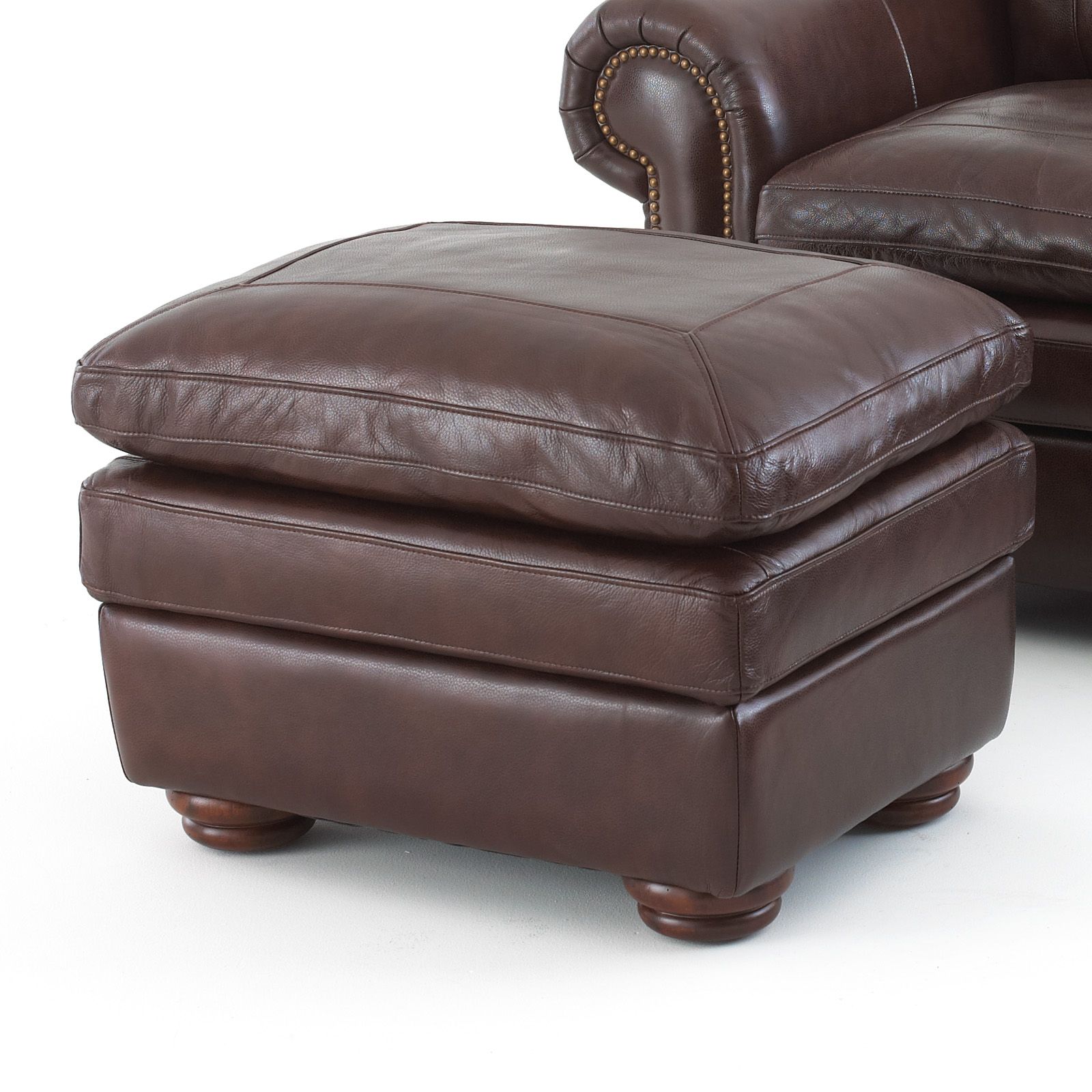 Weathered Silver Leather Hide Pouf Ottomans Regarding Popular Steve Silver Yosemite Leather Ottoman – Chestnut At Hayneedle (View 10 of 10)
