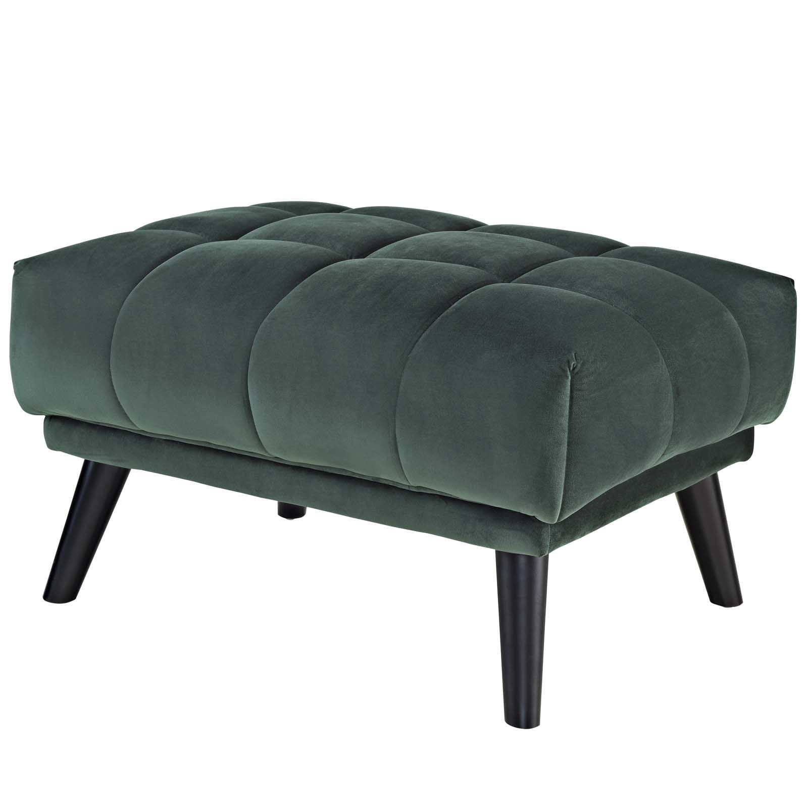 Well Known Bestow Velvet Ottoman Green Pertaining To Green Pouf Ottomans (View 3 of 10)