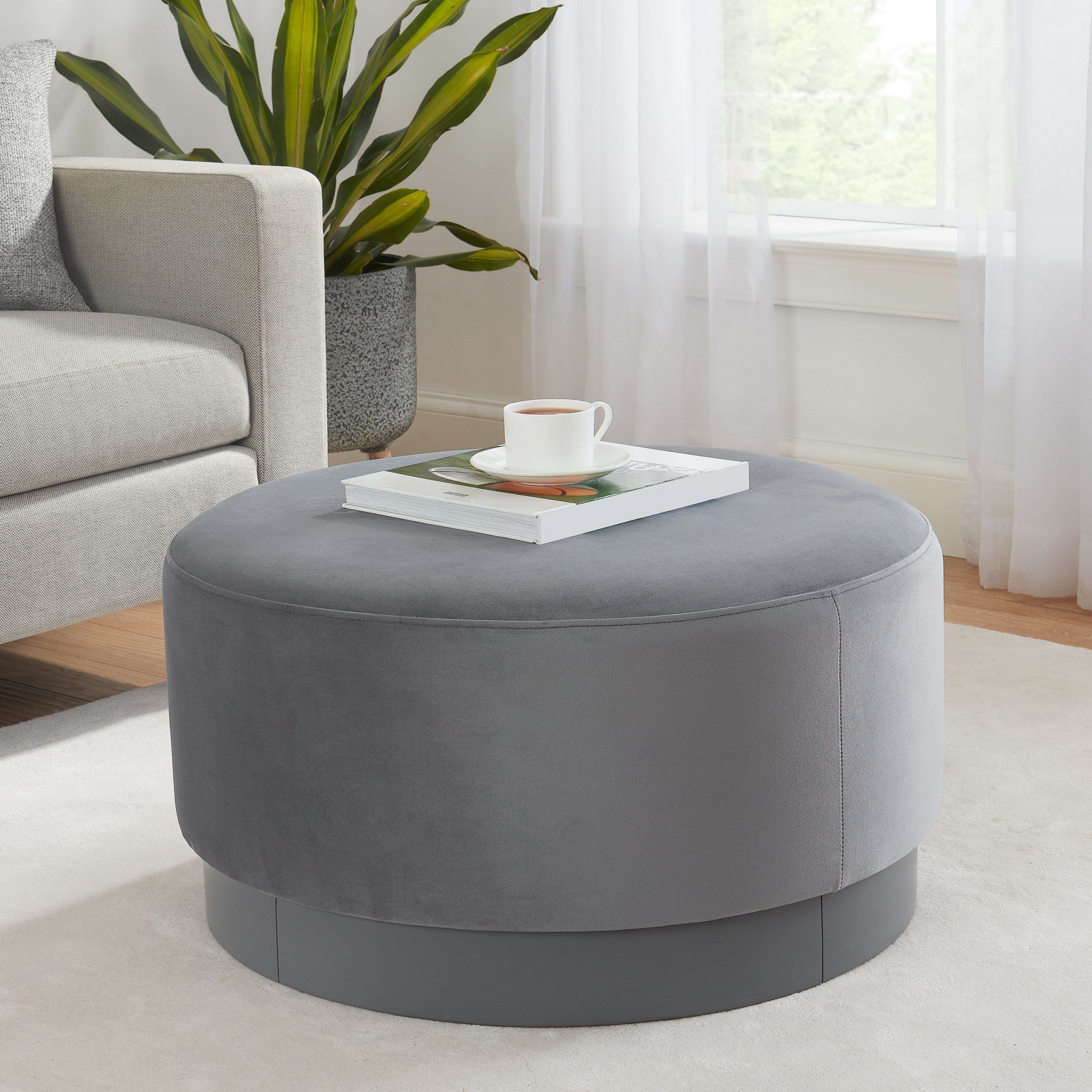 Well Known Better Homes & Gardens Addison Large Round Ottoman, Multiple Colors Intended For Wool Round Pouf Ottomans (View 6 of 10)