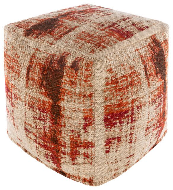 Well Known Dalen Ottoman Or Stool In Bright Red/bright Orange/khaki/taupe/dark Intended For Dark Red And Cream Woven Pouf Ottomans (View 4 of 10)