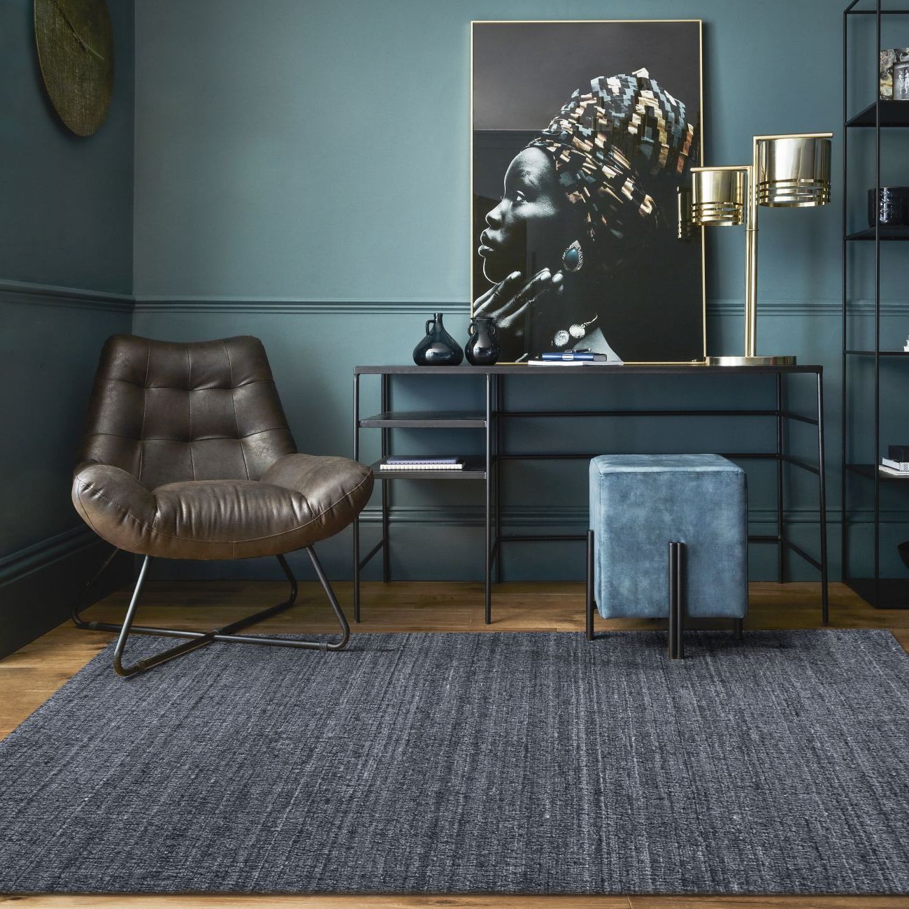 Well Known Eeklo Hand Woven Charcoal 160x230cm Wool Rug – Libra Interiors Within Charcoal And Camel Basket Weave Pouf Ottomans (View 10 of 10)
