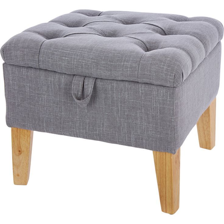 Well Known Gray And White Fabric Ottomans With Wooden Base Inside Grey Ottoman Footstool – Tk Maxx (View 1 of 10)